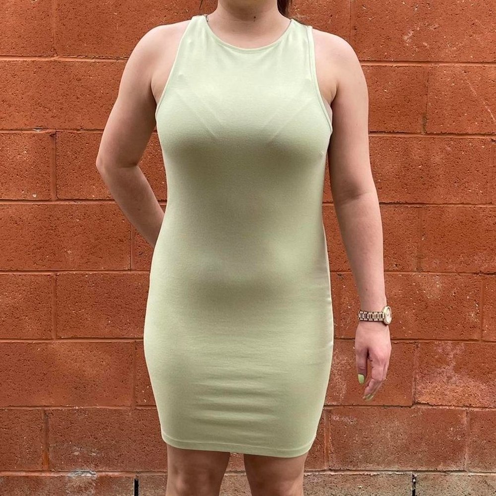 Light Green Bodycon Mini Dress